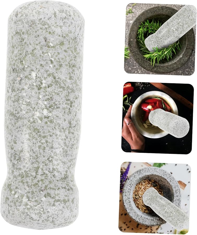 Natural Stone Garlic Masher Pestle and Mortar Set for Kitchen Grinding - Image 4
